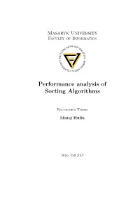 Performance Analysis of Sorting Algorithms