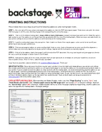 Printing Instructions