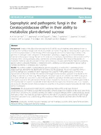 Saprophytic and Pathogenic Fungi in the Ceratocystidaceae Differ in Their Ability to Metabolize Plant-Derived Sucrose M