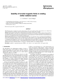 Stability of Toroidal Magnetic Fields in Rotating Stellar Radiation Zones