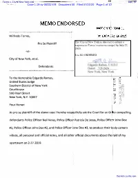 The City of New York Is Directed to Submit a Response to Torr