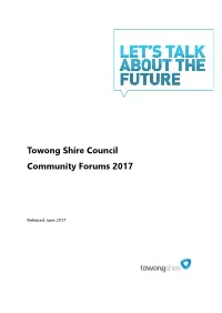 Towong Shire Council Community Forums 2017