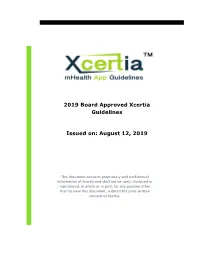2019 Board Approved Xcertia Guidelines Issued On