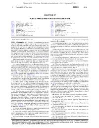 Chapter 27 Public Parks and Places of Recreation