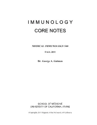 I M M U N O L O G Y Core Notes