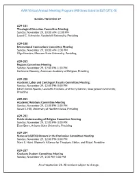 AAR Virtual Annual Meeting Program (All Times Listed in EST (UTC-5)