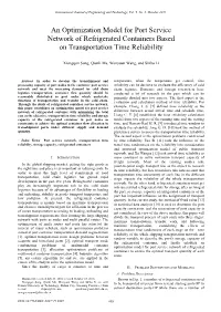 An Optimization Model for Port Service Network of Refrigerated Containers Based on Transportation Time Reliability