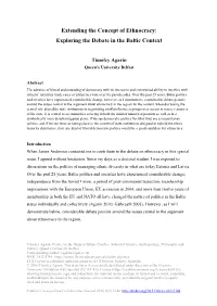 Extending the Concept of Ethnocracy: Exploring the Debate in the Baltic Context