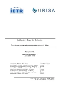 Habilitation `A Diriger Des Recherches from Image Coding And