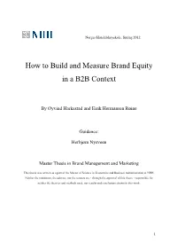 How to Build and Measure Brand Equity in a B2B Context