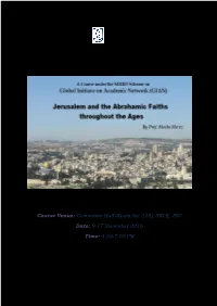 Jerusalem and the Abrahamic Faiths
