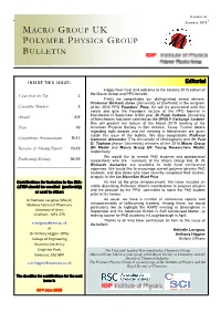 Macro Group Uk Polymer Physics Group Bulletin
