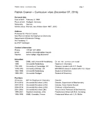 Patrick Cramer - Curriculum Vitae Page 1