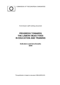 Progress Towards the Lisbon Objectives in Education and Training