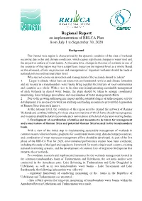 Regional Report on Implementation of RRI-CA Plan Sep 2020