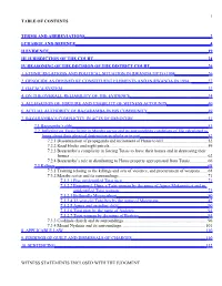 Table of Contents