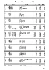 Teracommunications Partner Coverage List