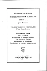 1966-06-05 University of Notre Dame Commencement Program