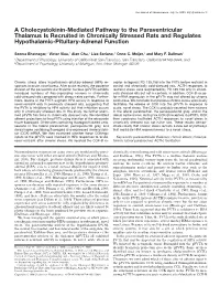 A Cholecystokinin-Mediated Pathway to the Paraventricular Thalamus Is Recruited in Chronically Stressed Rats and Regulates Hypothalamic-Pituitary-Adrenal Function