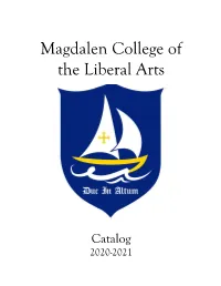 Catalog 2020-2021 TABLE of CONTENTS