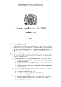 Coroners and Justice Act 2009, Part 9