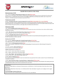 Description of Events & Ticket Prices