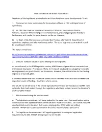 From the Desk of Jim Brown, Public Affairs Week One of The