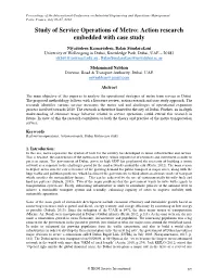 ID 141 Study of Service Operations of Metro: Action Research Embedded