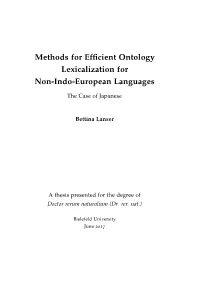 Methods for Efficient Ontology Lexicalization for Non-Indo