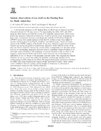 Seismic Observations of Sea Swell on the Floating Ross Ice Shelf, Antarctica L