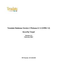 Teradata Database Security Target