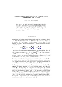 Coloring Link Diagrams and Conway-Type Polynomial of Braids