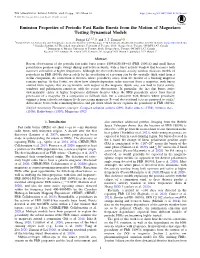 Emission Properties of Periodic Fast Radio Bursts from the Motion of Magnetars: Testing Dynamical Models