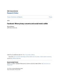 Facebook: Where Privacy Concerns and Social Needs Collide