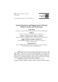Genetic Resources and Improvement of Forage Plants in Serbia and Montenegro