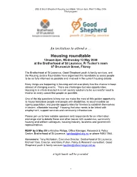 Housing Roundtable 12Noon-3Pm, Wed 13 May 2009 Final Program
