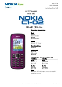 Nokia C1-02 RM-643 / RM-644