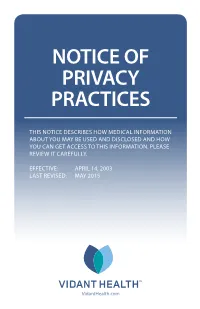Notice of Privacy Practices