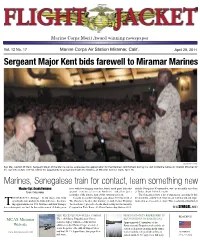 Sergeant Major Kent Bids Farewell to Miramar Marines Marines, Senegalese Train for Contact, Learn Something