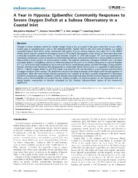 A Year in Hypoxia: Epibenthic Community Responses to Severe Oxygen Deficit at a Subsea Observatory in a Coastal Inlet