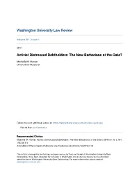 Activist Distressed Debtholders: the New Barbarians at the Gate?