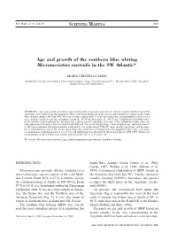 Age and Growth of the Southern Blue Whiting Micromesistius Australis in the SW Atlantic*