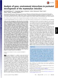 Analysis of Gene–Environment Interactions in Postnatal