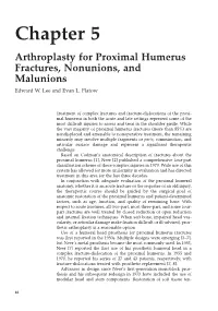 Chapter 5 Arthroplasty for Proximal Humerus Fractures, Nonunions, and Malunions Edward W