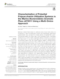 Characterization of Potential Polysaccharide Utilization Systems in the Marine Bacteroidetes Gramella Flava JLT2011 Using a Multi-Omics Approach