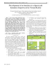 Development of an Interface to a Spacecraft Simulator Empowered by Virtual Reality