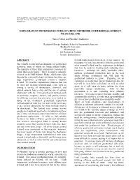 Exploration Techniques for Locating Offshore Geothermal Resources