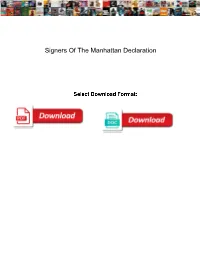 Signers of the Manhattan Declaration