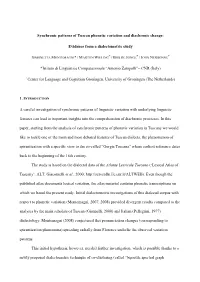 Synchronic Patterns of Tuscan Phonetic Variation and Diachronic Change