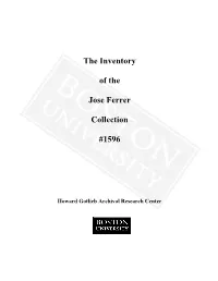 The Inventory of the Jose Ferrer Collection #1596